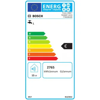 Boiler electric vertical Bosch TR2000T 120 B, 120 l, 2000 W, Termostat reglabil, 7736506109