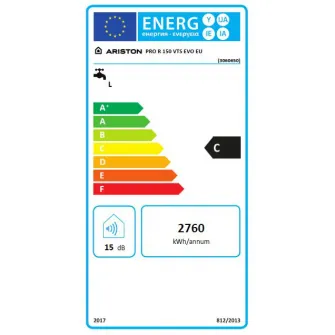 Boiler termoelectric Ariston PRO R 150 VTS EVO EU, 2000 W, 150 l, serpentina pe partea stanga, izlolatie termica poliuriten, reglare mecanica exterioara, supapa siguranta, protectie electrica IPX6