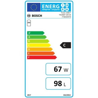 Boiler termoelectric cu serpentina Bosch TR1000T 100 CB, 2000 W, 100 l, Serpentina pe partea dreapta, Reglare automata a temperaturii