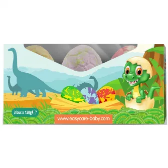 Bombe de baie Easycare Babyou de dinozaur cu surprize, parfum fructe