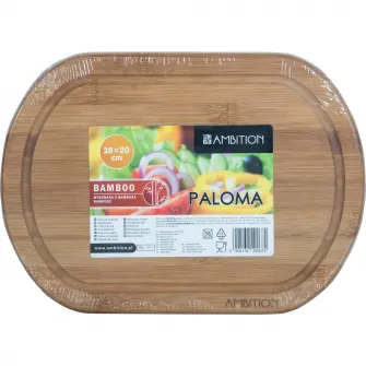 Bord de tocatoare oval bambus Ambition, 28x20x1.6cm, Paloma