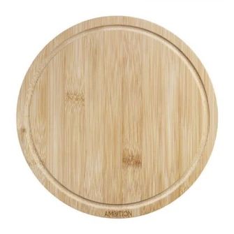 Bord de tocatoare rotund, Ambition Paloma, bambus, 20 cm