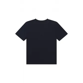 BOSS Kidswear, Tricou din bumbac cu imprimeu logo contrastant, Albastru marin, 138 CM