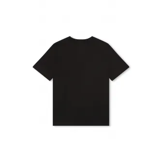 BOSS Kidswear, Tricou din bumbac cu imprimeu logo discret, Negru, 138 CM