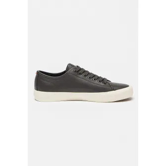 BOSS, Pantofi sport din piele ecologica cu detaliu cu logo in relief, Maro inchis, 42