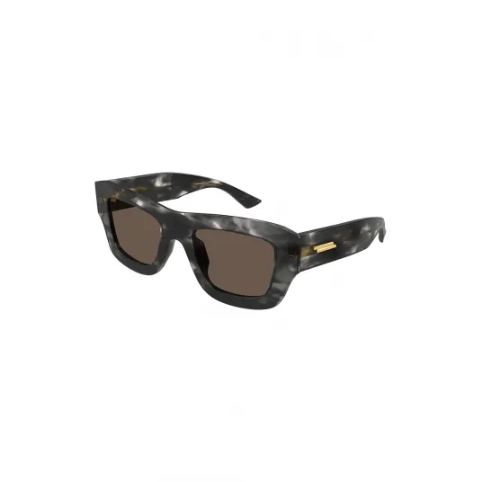 Bottega Veneta, Ochelari de soare patrati cu lentile uni, Alb, Negru stins, 50-21-140