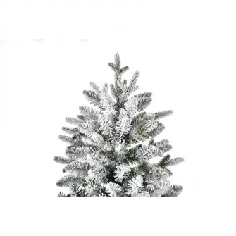 Brad artificial frosted Kring Quebec, aspect nins, 210 cm, Alb