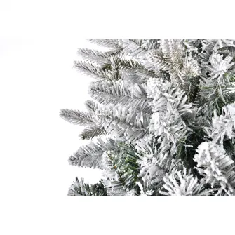 Brad artificial frosted Kring Quebec, aspect nins, 210 cm, Alb