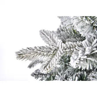 Brad artificial frosted Kring Quebec, aspect nins, 210 cm, Alb