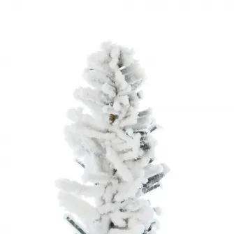 Brad artificial in ghiveci Kring Deluxe, 90 cm, cu aspect nins, ace 3D, Alb