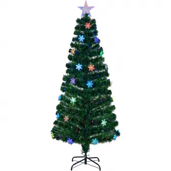 Brad artificial Kring, 180 cm, microfibra, 410 ramurele, LED-uri colorate, Verde