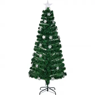 Brad artificial Kring, 180 cm, microfibra, 410 ramurele, LED-uri colorate, Verde