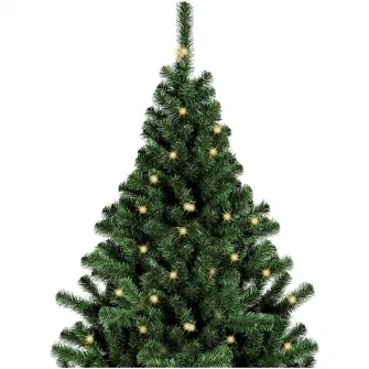 Brad artificial Kring Promo, 150 cm, 150 de LED-uri, lumina calda, suport metalic, Verde