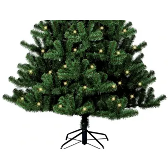 Brad artificial Kring Promo, 180 cm, 200 de LED-uri, lumina calda, suport metalic, Verde