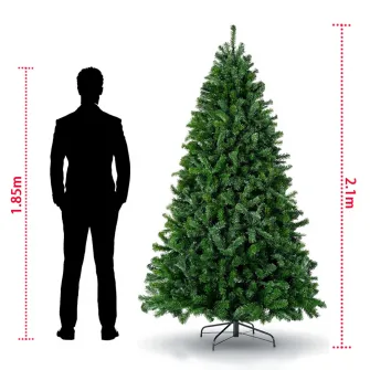 Brad de Craciun artificial premium, S&Z, 1000 crengute,210 cm, suport clasic, utilizat pentru interior/exterior, Verde