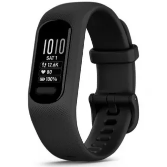 Bratara fitness Garmin vivosmart 5, curea neagra din silicon, large