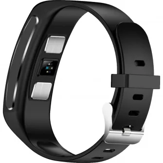 Bratara fitness Maxcom FW34 Silver, bratara silicon, IMC, Negru