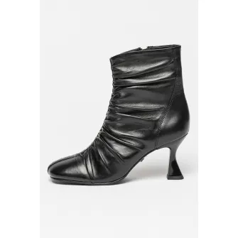 Bronx, Botine de piele cu aspect texturat, Negru, 40