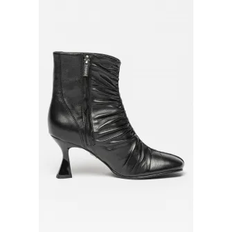 Bronx, Botine de piele cu aspect texturat, Negru, 40