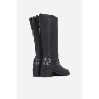 Bronx, Cizme mid-calf de piele, Maro fango, 37