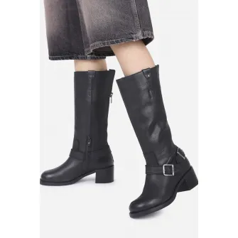 Bronx, Cizme mid-calf de piele, Maro fango, 39