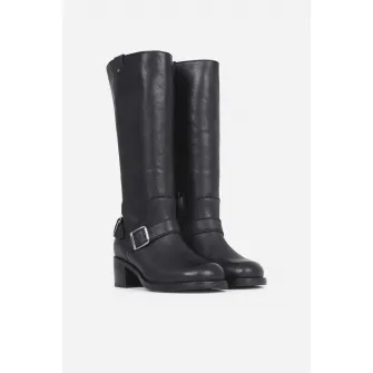 Bronx, Cizme mid-calf de piele, Maro fango, 39