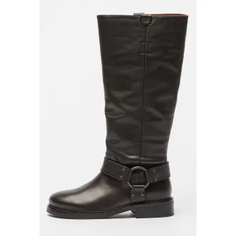 Bronx, Cizme mid-calf de piele New-Tough, Negru, 37