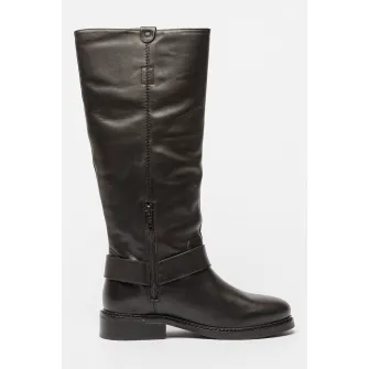 Bronx, Cizme mid-calf de piele New-Tough, Negru, 37