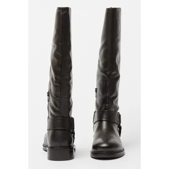 Bronx, Cizme mid-calf de piele New-Tough, Negru, 37