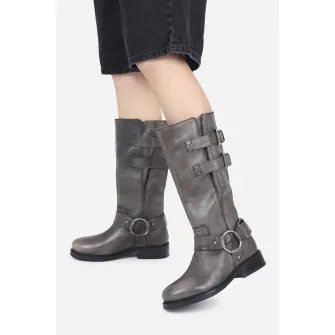 Bronx, Cizme mid de piele, Maro taupe, 36