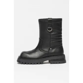 Bronx, Ghete de piele cu toc masiv, Negru, 37