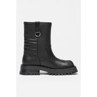 Bronx, Ghete de piele cu toc masiv, Negru, 37