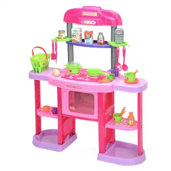 Bucatarie copii M-Toys cu 32 de accesorii, lumini si sunet