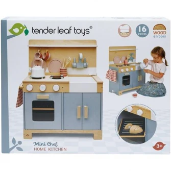 Bucatarie din lemn Tender Leaf Toys - Home Kitchen, 16 piese