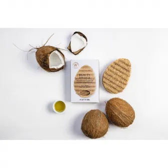 Burete pentru fata si corp piele normala Martini cu ulei de cocos si granule cu origine vegetale , soft scrub