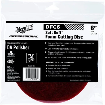 Burete polish rosu Meguiars pentru masina de polish, abraziv, 6, Soft Buff Foam Cutting Disc