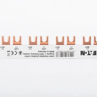 Busbar tip furca EATON 271063, Z-GV-16/1P+N-2TE, pentru intrerupator automat 1P+N, 2 faze, 16mm2, 1metru, gri, 80A