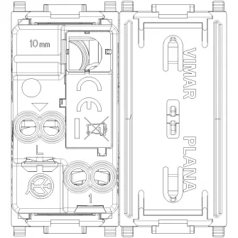Buton cu revenire Vimar Plana 14008.2, 1P NO 10A 2M, Alb