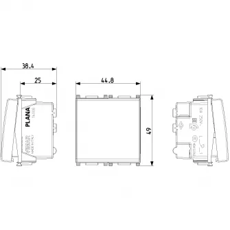 Buton cu revenire Vimar Plana 14008.2, 1P NO 10A 2M, Alb