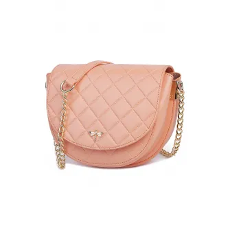 C'iel, Geanta crossbody matlasata din piele Delina, Portocaliu pal