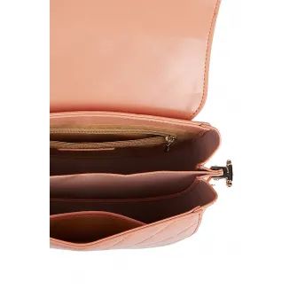 C'iel, Geanta crossbody matlasata din piele Delina, Portocaliu pal