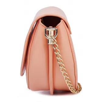 C'iel, Geanta crossbody matlasata din piele Delina, Portocaliu pal