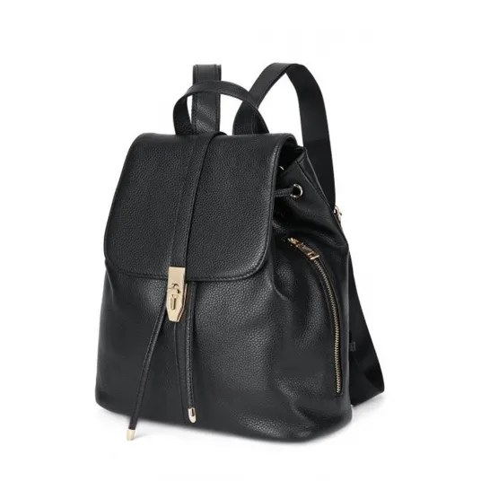 C'iel, Rucsac de piele cu bretele ajustabile Milo, Negru