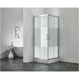 Cabina de dus patrata Belform Maze, 2 usi culisante, sticla securizata 6 mm, geam transparent, profil crom, 80x80x185 cm
