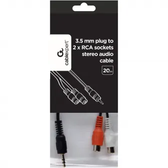 Cablu audio Gembird splitter 3.5 jack to 2 x stereo socket, 20cm CCA-406