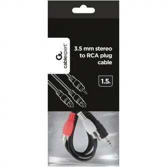 Cablu audio Gembird stereo 3.5 mm jack la 2 x RCA, 1.5m CCA-458