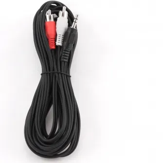 Cablu audio Gembird stereo 3.5 mm jack la 2 x RCA, 5m CCA-458-5M