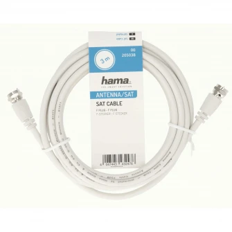 Cablu coaxial Hama 205038, 3 metri, alb