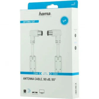 Cablu coaxial Hama 205057, 3 metri, alb