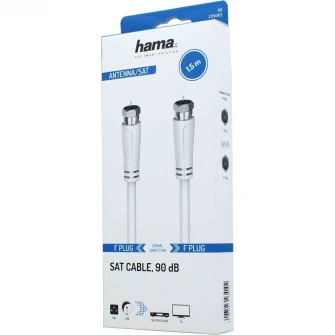 Cablu coaxial Hama 205063, 1.5 metri, alb
